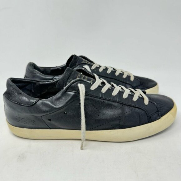 Golden Goose Black Leather Sneakers size 41 - Picture 1 of 10